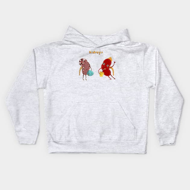 kidneys healthy vs unhealthy Kids Hoodie by Mako Design 